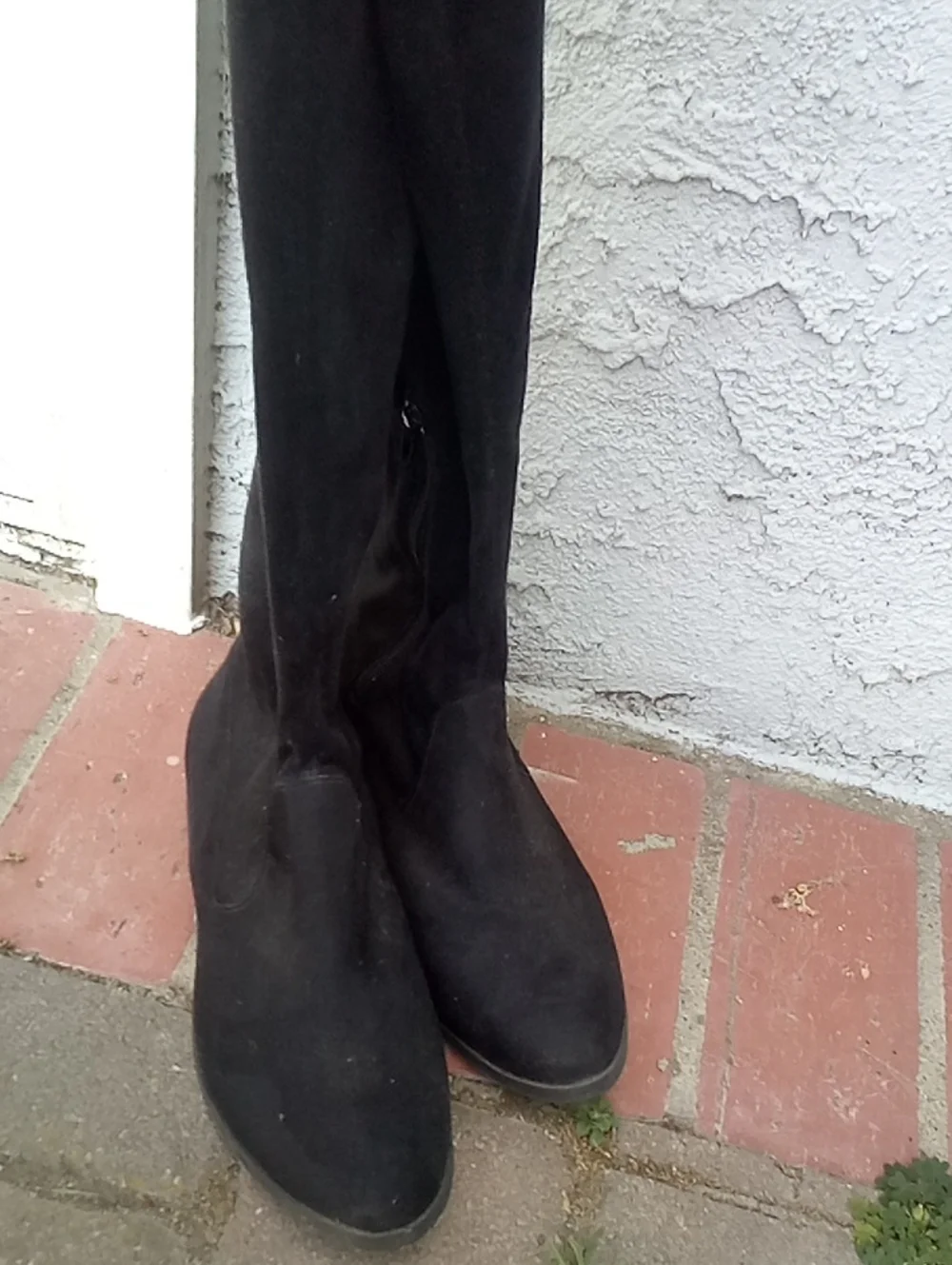 Forever 21 Faux Suede Thigh High Black Boots Size 9